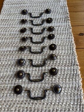 Brass Tone Bail Drawer Pulls 3” Center Colonial Chippendale Style  Hardware=8